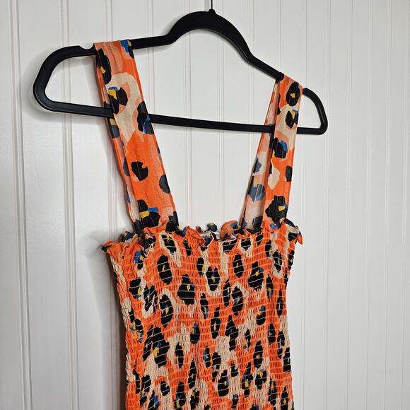 Waverly Grey Printed Sally Dress Size XS Leopard Print Mini Fitted Ruffle Beach - Picture 4 of 9